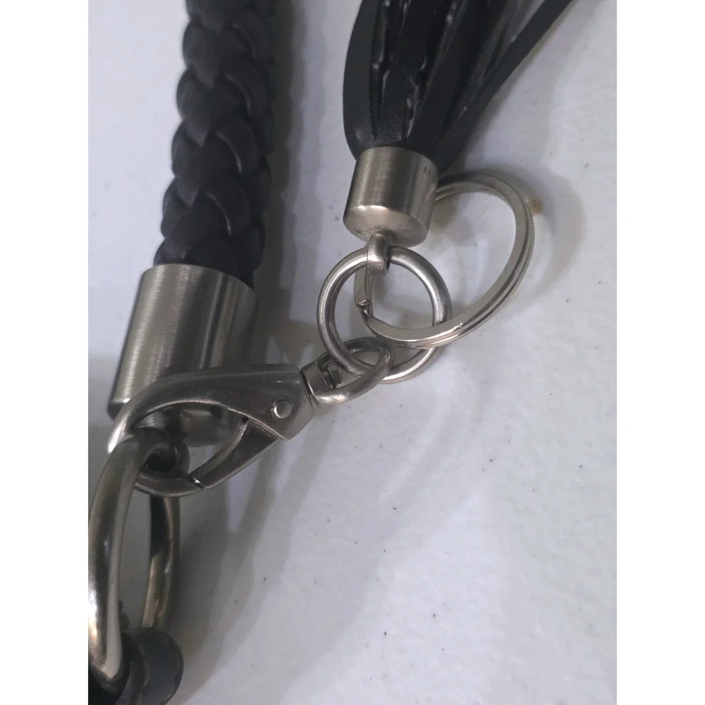 NINE WEST Pebbled Faux Leather Slouchy Hobo Bag Braided Handle Tassel Accent